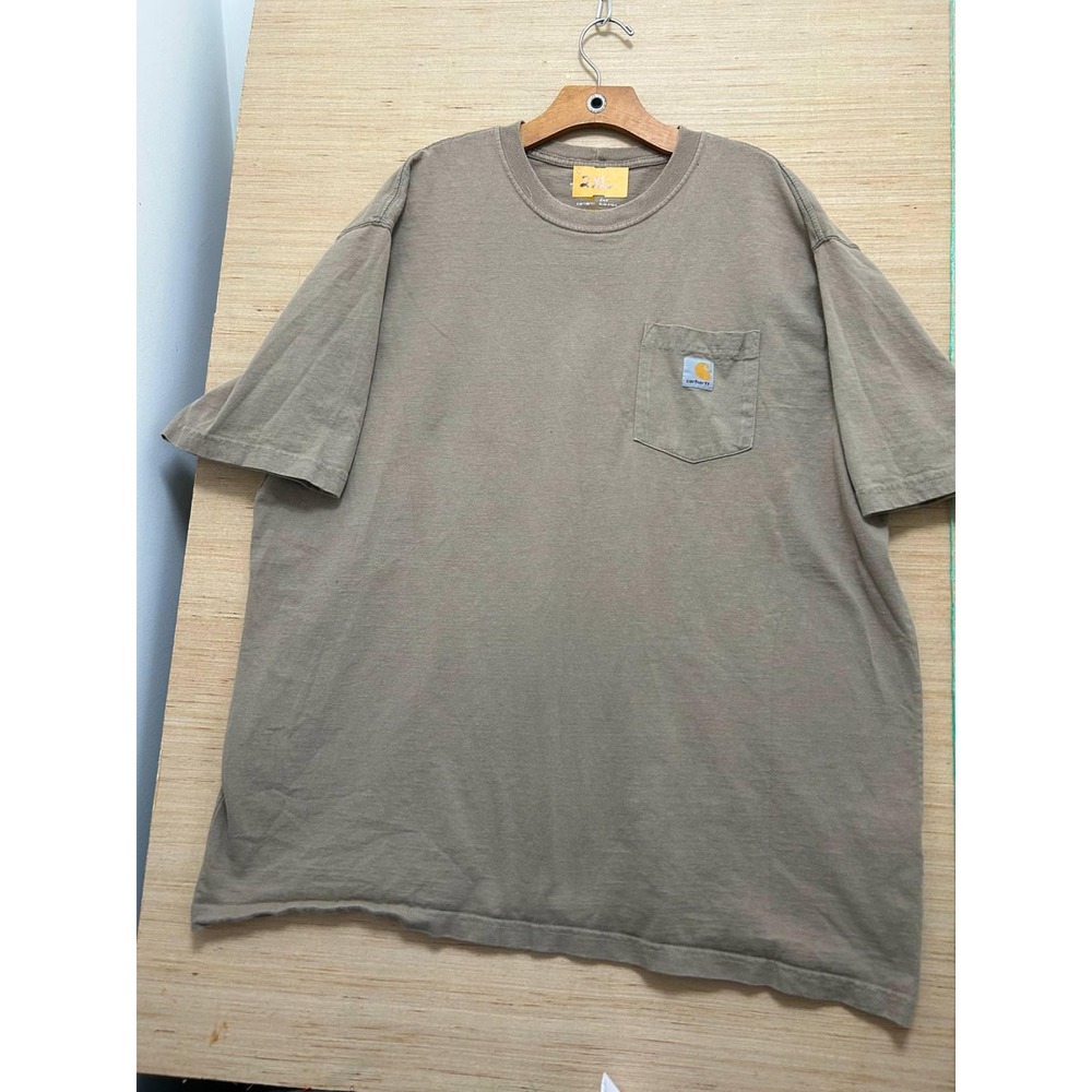 Carhartt Pocket T Shirt Mens 2XL Relaxed Fit Short Sleeve Brown Casual Top‎
